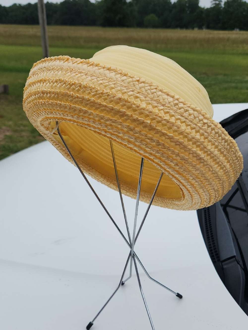Joy Dorcey New York Yellow Straw Sun Fashion Vintage Hat